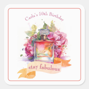 Fancy Perfume Fabulous Womens Birthday Square Sticker