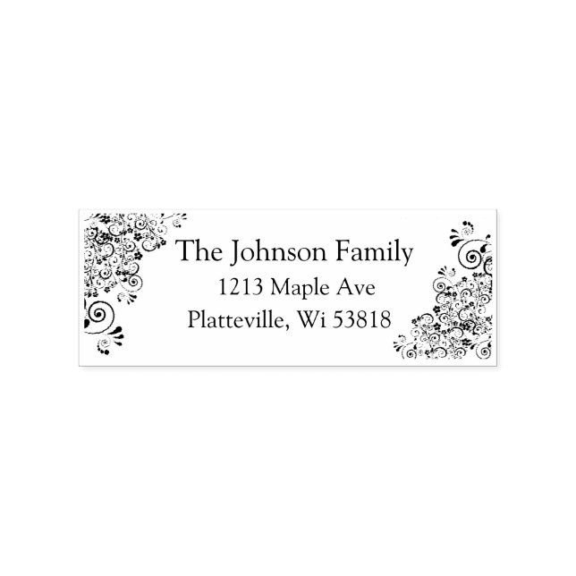 Fancy Personalized Family Address Rubber Stamp (Imprint)