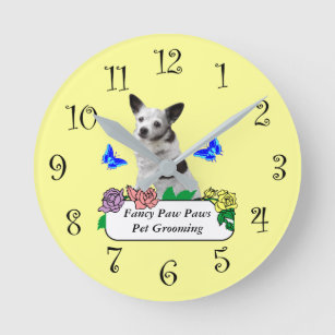 Fancy Pet Grooming Or Veterinarian Clock