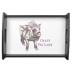 Fancy Pig Lady Serving Tray