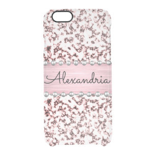 Fancy Pink Blush Marble Clear iPhone 6/6S Case
