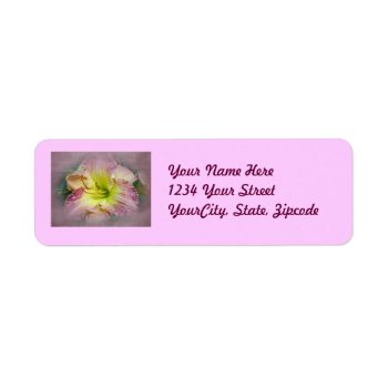 Fancy Pink Daylily Blossom Label by CarolsCamera at Zazzle