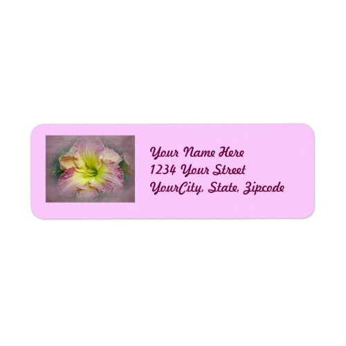 Fancy Pink Daylily Blossom Label