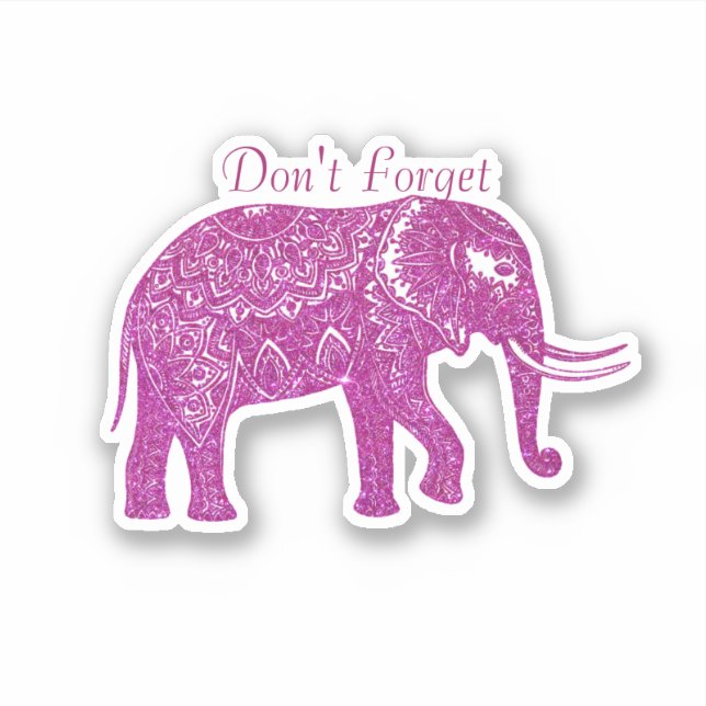 Fancy pink elephant custom sticker (Front)