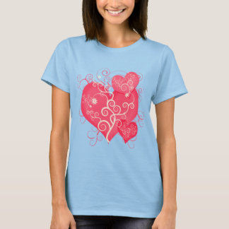 Fancy Pink Girly Hearts Abstract Art T-Shirt