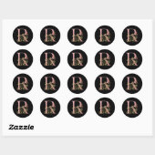 Fancy Pink Glitter Letter R Classic Round Sticker | Zazzle