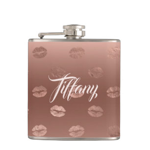 Fancy Pink Kisses Flask