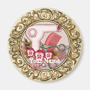 Fancy Pink Pansy Beautician Magnet