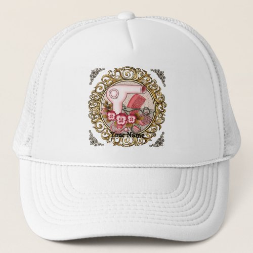 Fancy Pink Pansy Beautician Trucker Hat