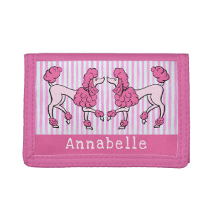 Fancy Pink Poodle Tri-fold Wallet