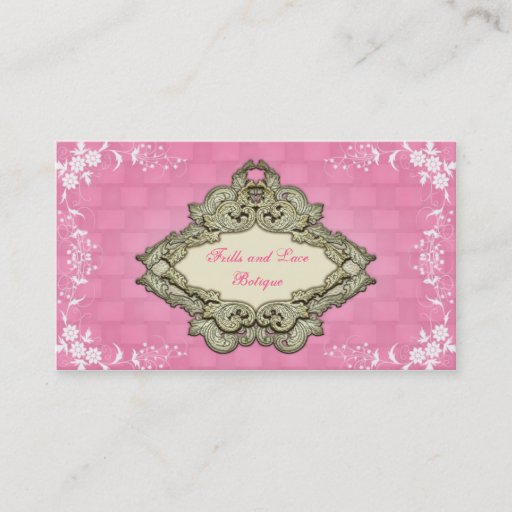 Customizable Fancy Pink Shabby Chic Botique Business Cards