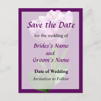 Fancy Pink Tulip Save the Date Announcement Postcard
