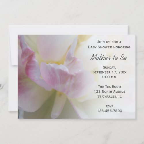 Fancy Pink Tulip Spring Baby Shower Invitation