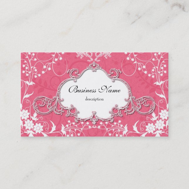 Fancy Pink Victorian Style Vintage Business Card (Front)