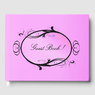 Fancy Pink Wedding Guest Book