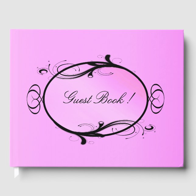 Fancy Pink Wedding Guest Book (Front)