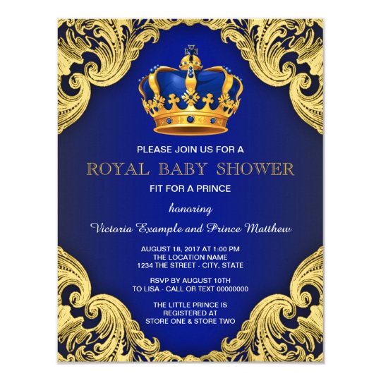 Royal Blue Baby Shower Invitations 1