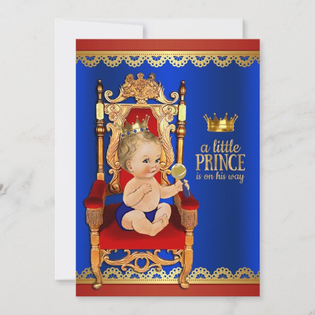 Fancy Prince Baby Shower Invitation (Front)