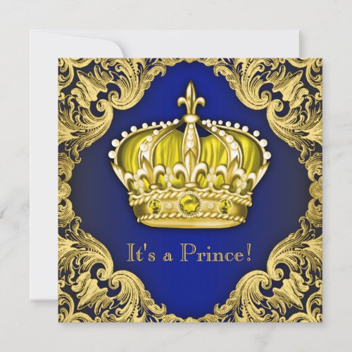 Fancy Prince Baby Shower Invitation