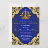 Fancy Prince Baby Shower Invitations (Back)