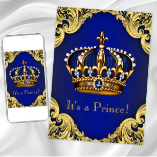 Fancy Prince Baby Shower Invitations