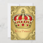 Fancy Prince Baby Shower Red and Gold