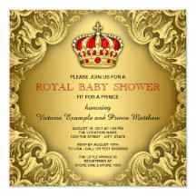 royal theme baby shower invitations