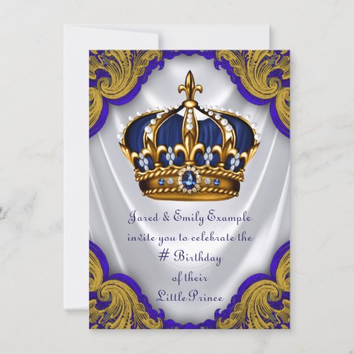 Fancy Prince Birthday Party Invitation