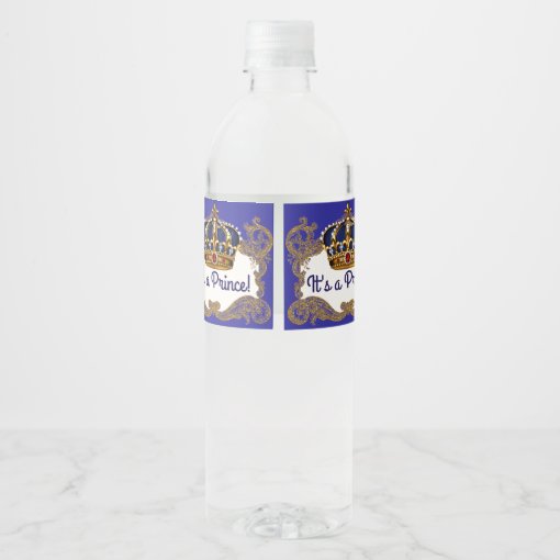 Fancy Prince Royal Crown Water Bottle Labels | Zazzle