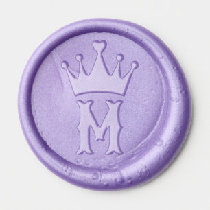 Fancy Princess Crown Monogram Wax Seal Sticker