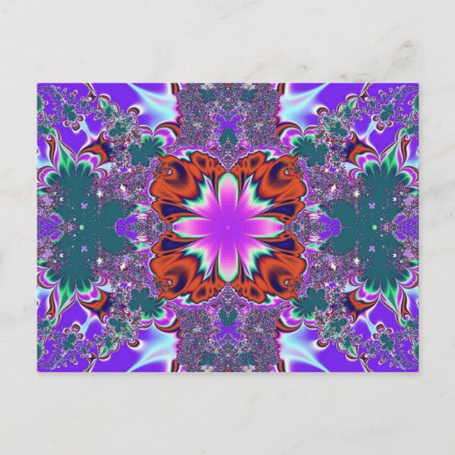 Fancy Purple Fractal postcard (Front)