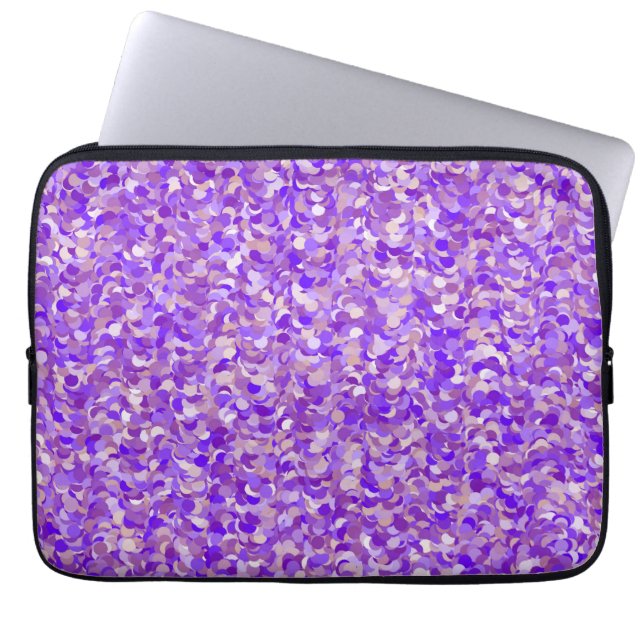 Fancy Purple Glitter Sequin Feminine Laptop Sleeve (Front)