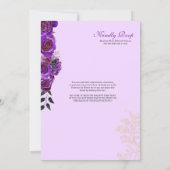 Fancy Purple Roses Western Charro Quinceanera  Invitation (Back)
