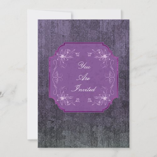 Fancy Purple Wedding Invitations