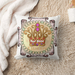 Fancy Queen Crown Throw Pillow