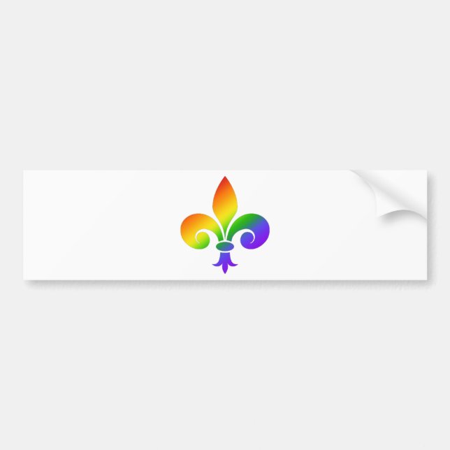 Fancy Rainbow Fleur de Lis Bumper Sticker (Front)