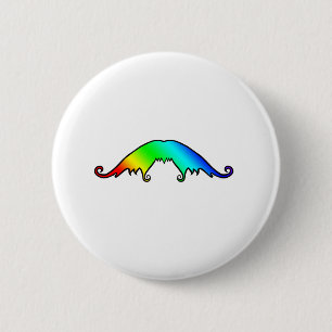 Fancy Rainbow Mustache Button