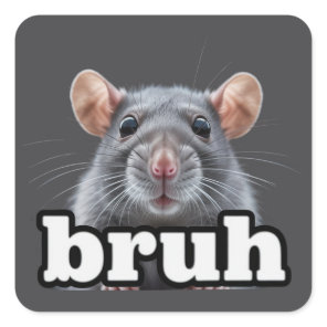 Fancy Rat Rodent Owner Meme Bruh Pet Rat Lover  Square Sticker