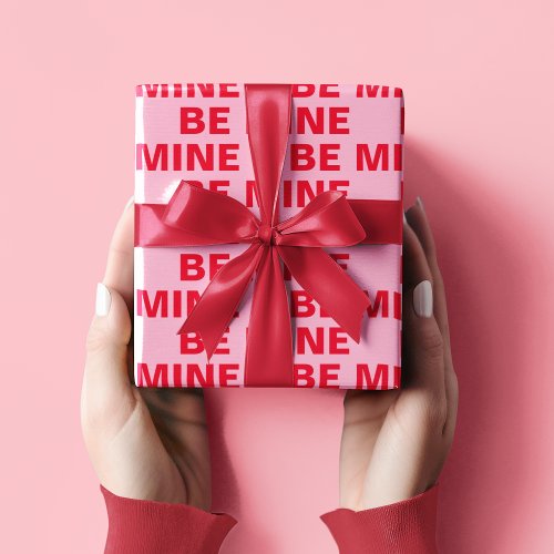 Fancy Red  Pink Be MIne Valentines  Wrapping Paper