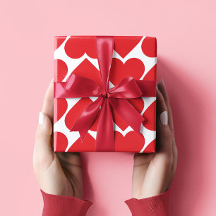 Fancy Red & Pink Heart Pattern Valentines Wrapping Paper