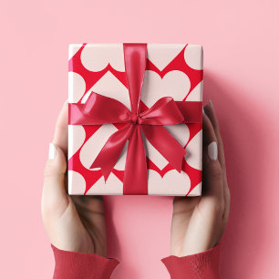 Fancy Red & Pink Heart Pattern Valentines Wrapping Wrapping Paper
