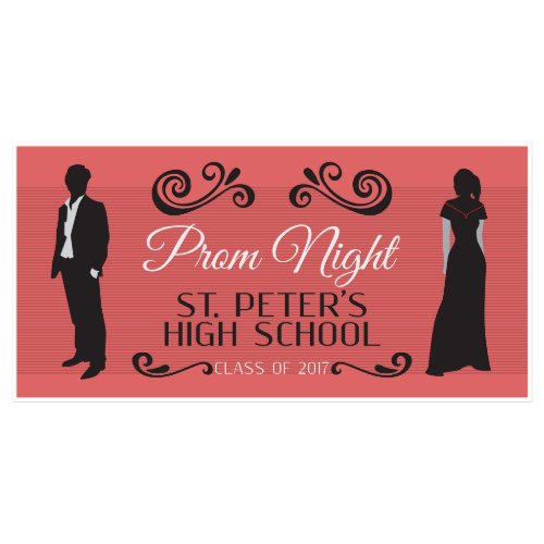 Fancy Red Prom Banner School Dance Party Backdrop