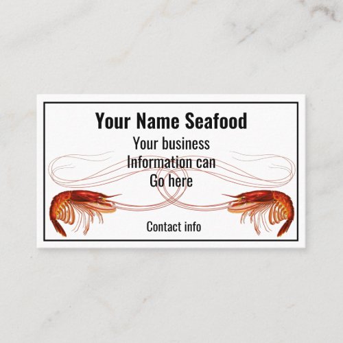 Fancy Red Shrimp on White   Business Card