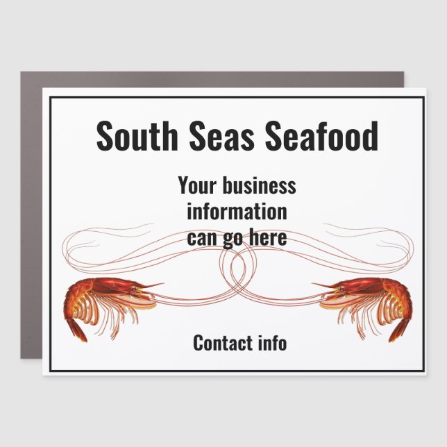 Fancy Red Shrimp on White    Car Magnet (Front)