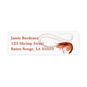 Fancy Red Shrimp on White  Label