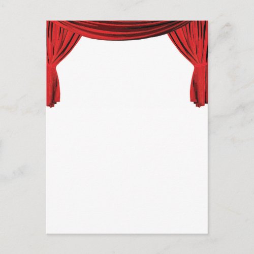 Fancy red velvet showcase curtain invite