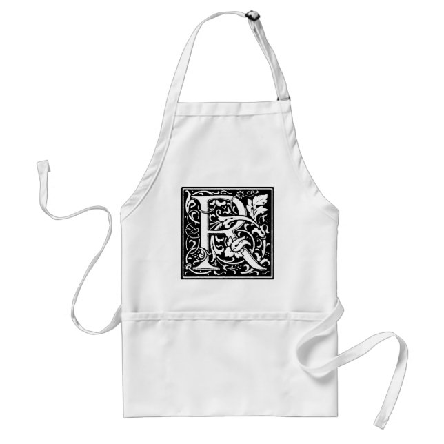 Fancy Renaissance Style Alphabet Letter R Adult Apron (Front)