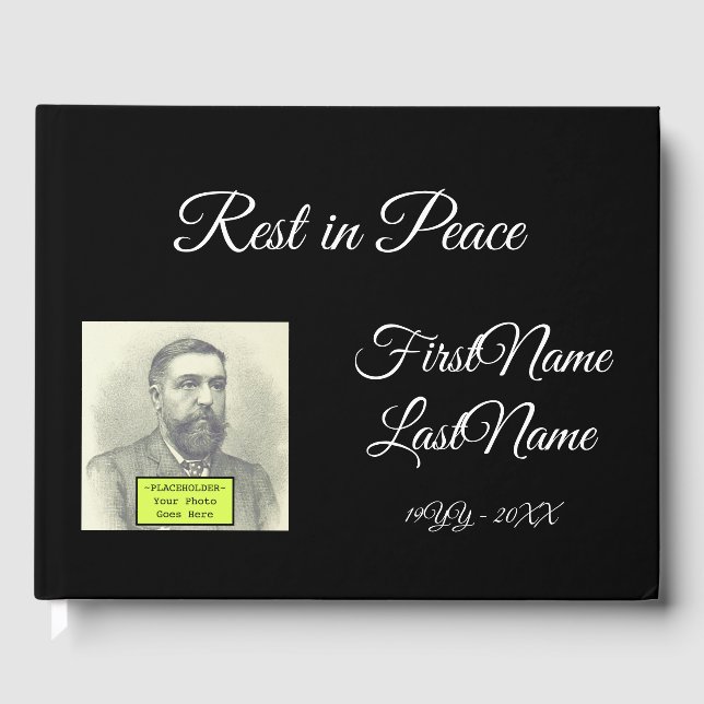 Fancy, Respectable Funeral/Memorial Guest Book (Front)