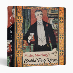 Fancy Retro Cocktail Recipes 3 Ring Binder
