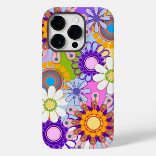 Fancy Retro Flowers Case_Mate iPhone 14 Pro Case